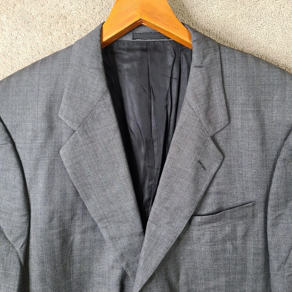 Louis Roth Jacket Mens 43R Gray Striped Blazer Two Button Formal Suit Coat‎